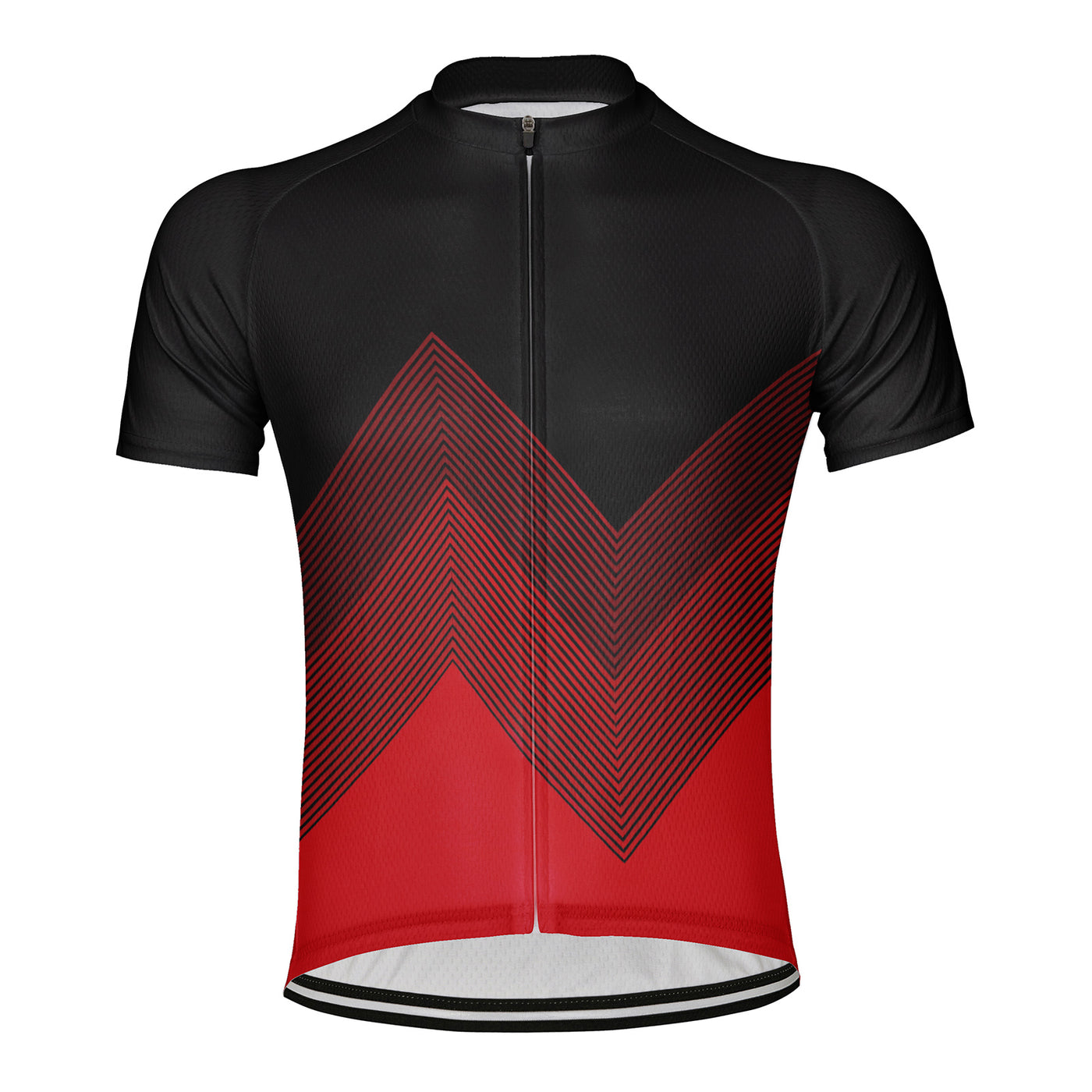 Customized Red Rhyme Line Men's Cycling Jersey Short Sleeve
