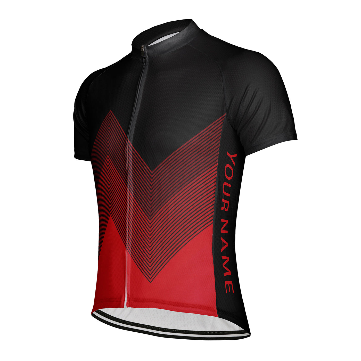 Customized Red Rhyme Line Men's Cycling Jersey Short Sleeve