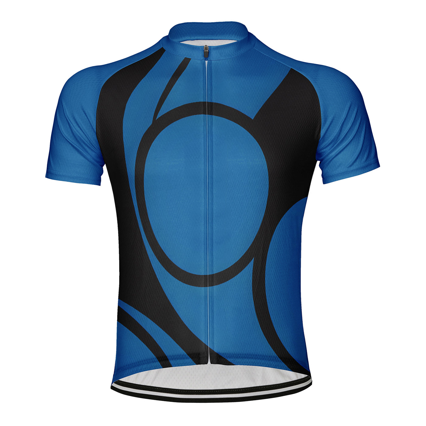 Customized Blue Round Black Line Men's Cycling Jersey Short Sleeve
