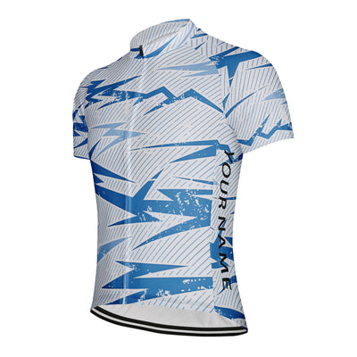 Customized Blue Charm Retro Line Men's Cycling Jersey Short Sleeve