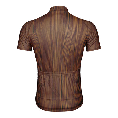 Customized Wood Grain Men's Cycling Jersey Short Sleeve