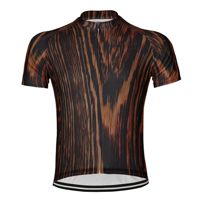 Customized Wood Grain Men's Cycling Jersey Short Sleeve
