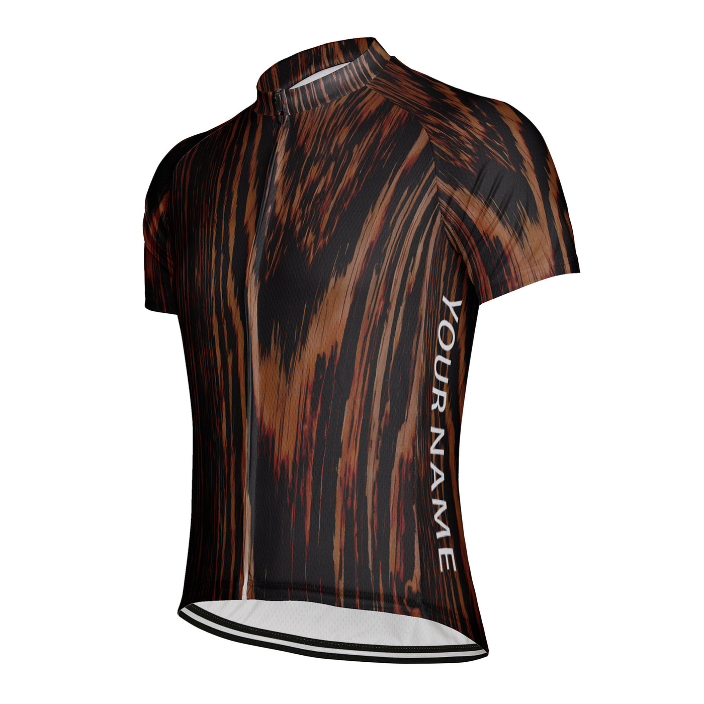 Customized Wood Grain Men's Cycling Jersey Short Sleeve