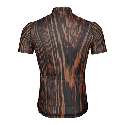 Customized Wood Grain Men's Cycling Jersey Short Sleeve