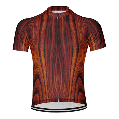 Customized Wood Grain Men's Cycling Jersey Short Sleeve