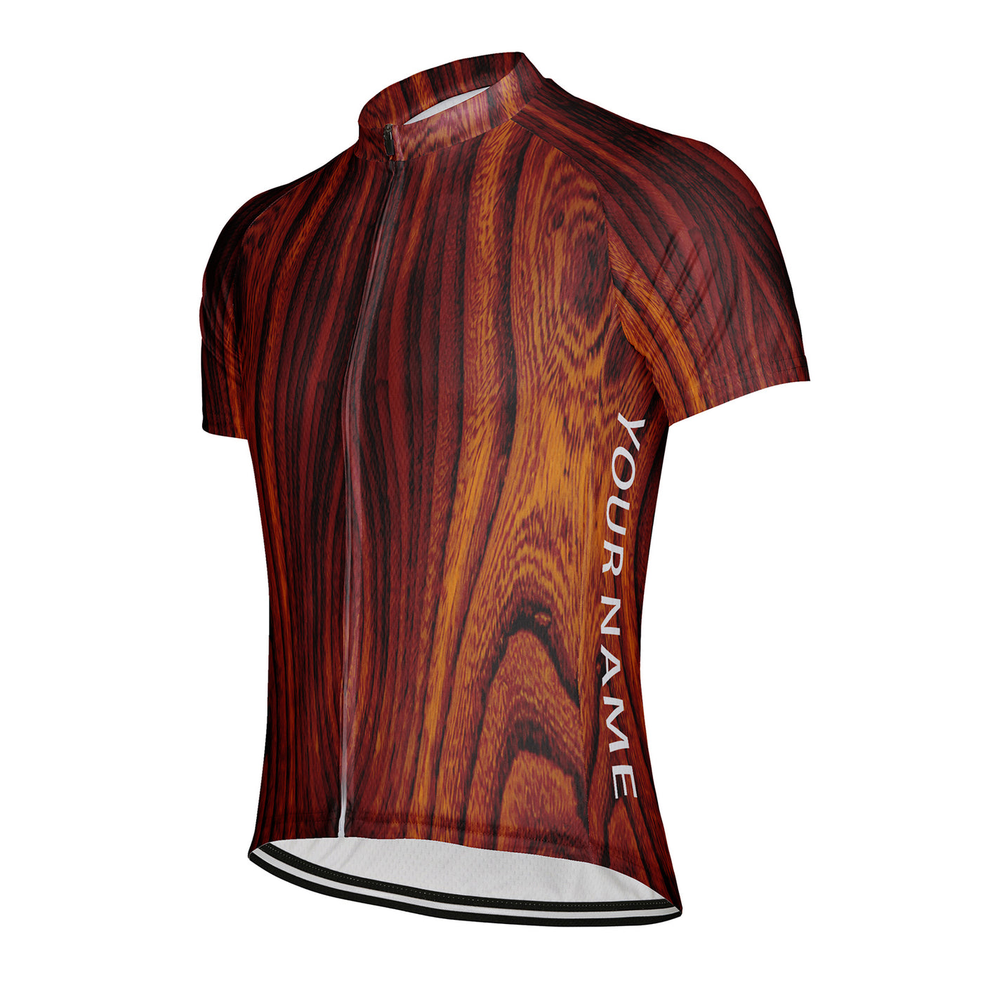 Customized Wood Grain Men's Cycling Jersey Short Sleeve