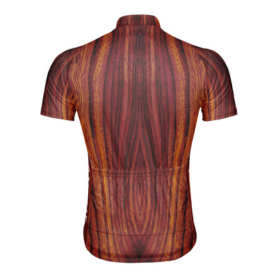 Customized Wood Grain Men's Cycling Jersey Short Sleeve