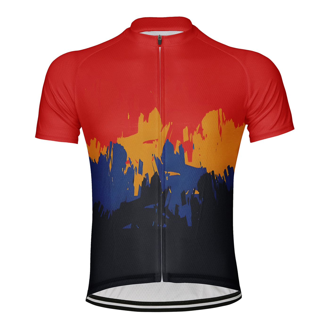 Customized Deep Blue Retro Line Men's Cycling Jersey Short Sleeve