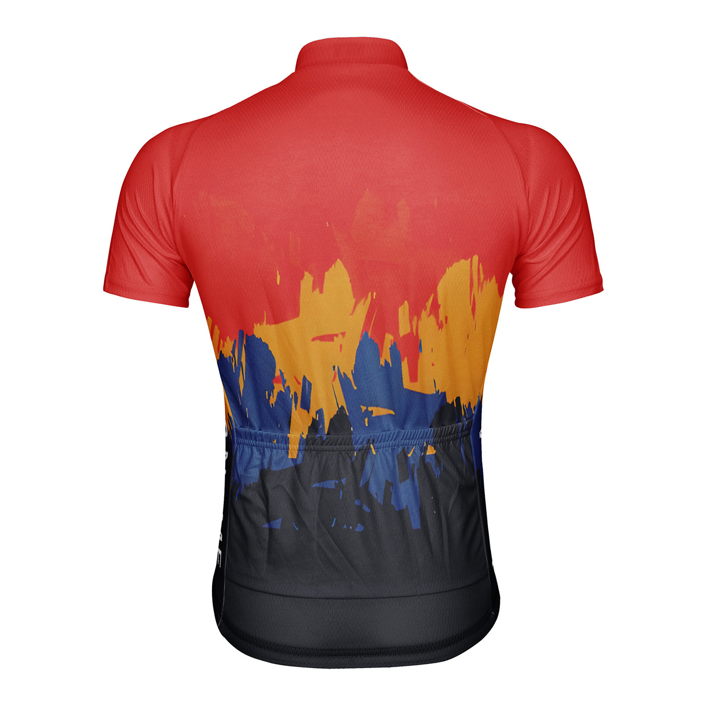 Customized Deep Blue Retro Line Men's Cycling Jersey Short Sleeve