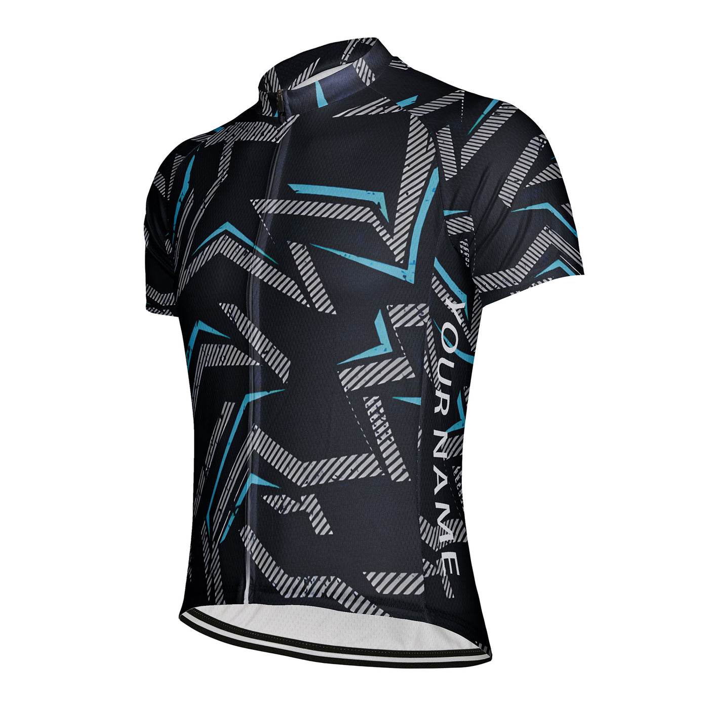 Customized Deep Blue Retro Line Men's Cycling Jersey Short Sleeve