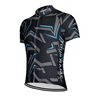 Customized Deep Blue Retro Line Men's Cycling Jersey Short Sleeve