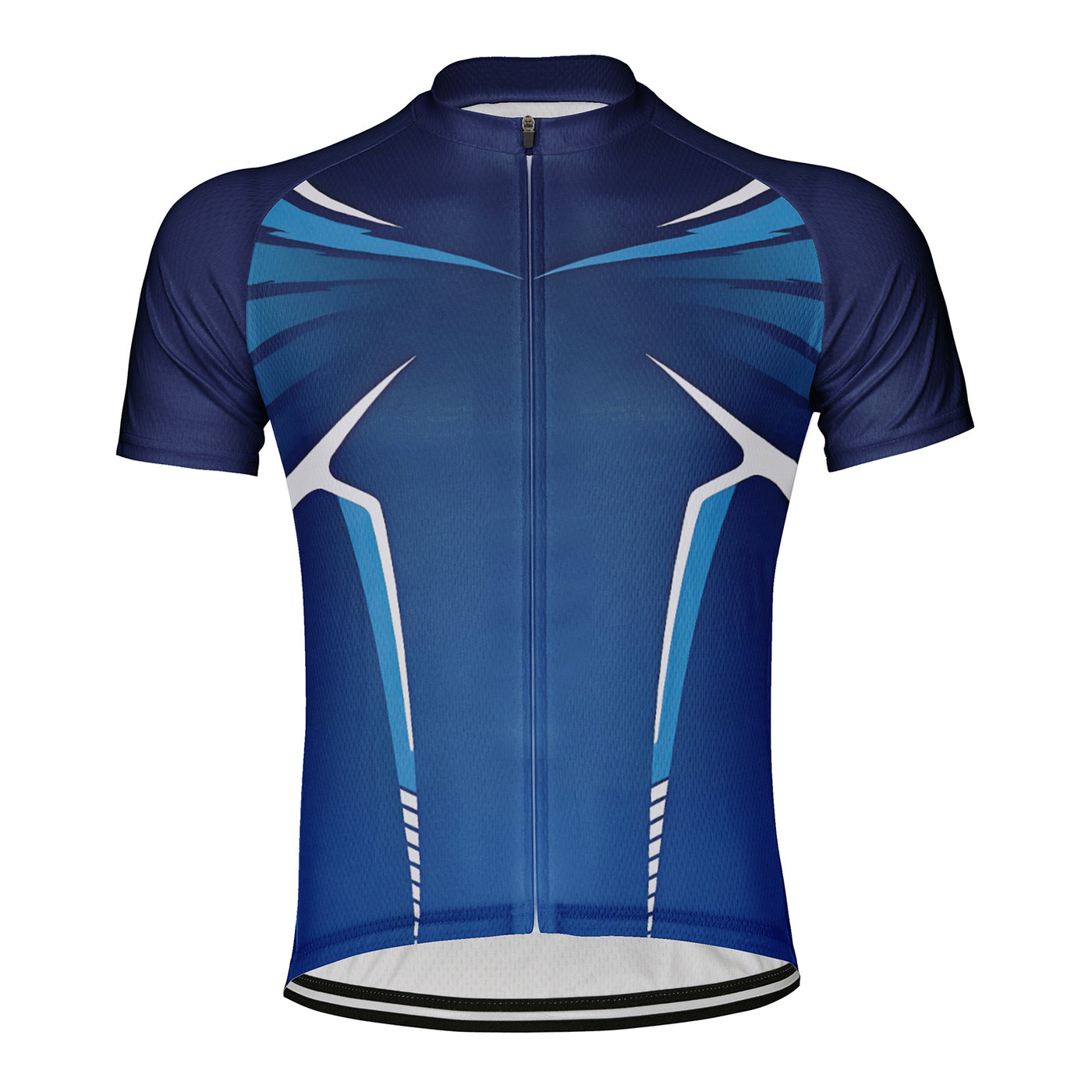 Customized Deep Blue Symmetrical Line Men's Cycling Jersey Short Sleeve