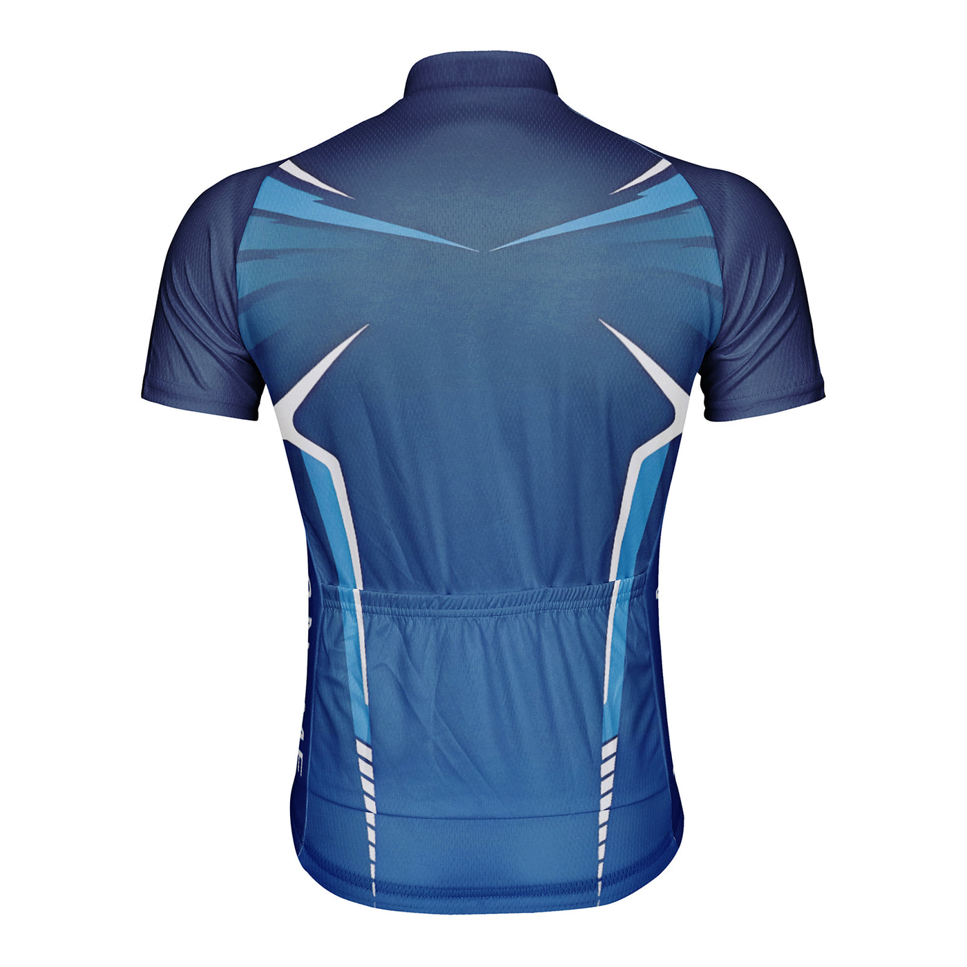 Customized Deep Blue Symmetrical Line Men's Cycling Jersey Short Sleeve
