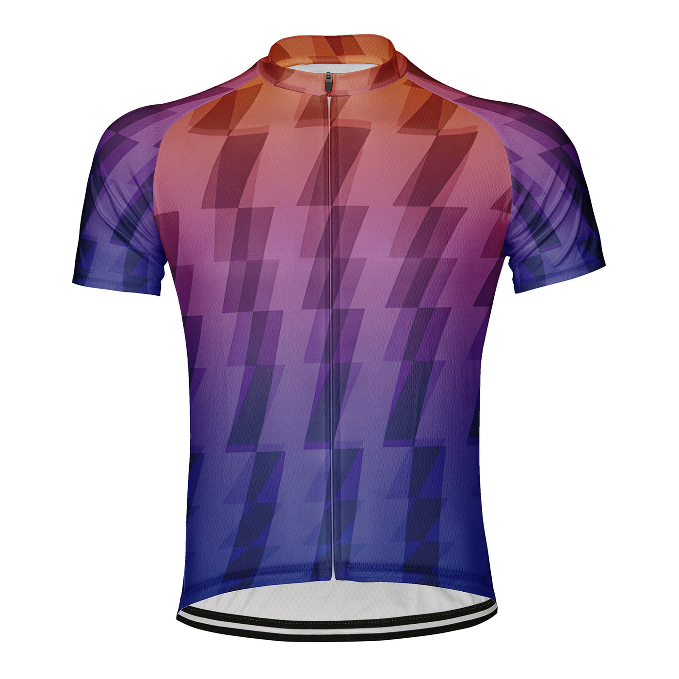 Customized Warm Purple Gradient Rhythm Men's Cycling Jersey Short Sleeve