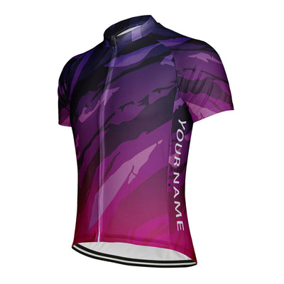 Customized Line Illusion Men's Cycling Jersey Short Sleeve