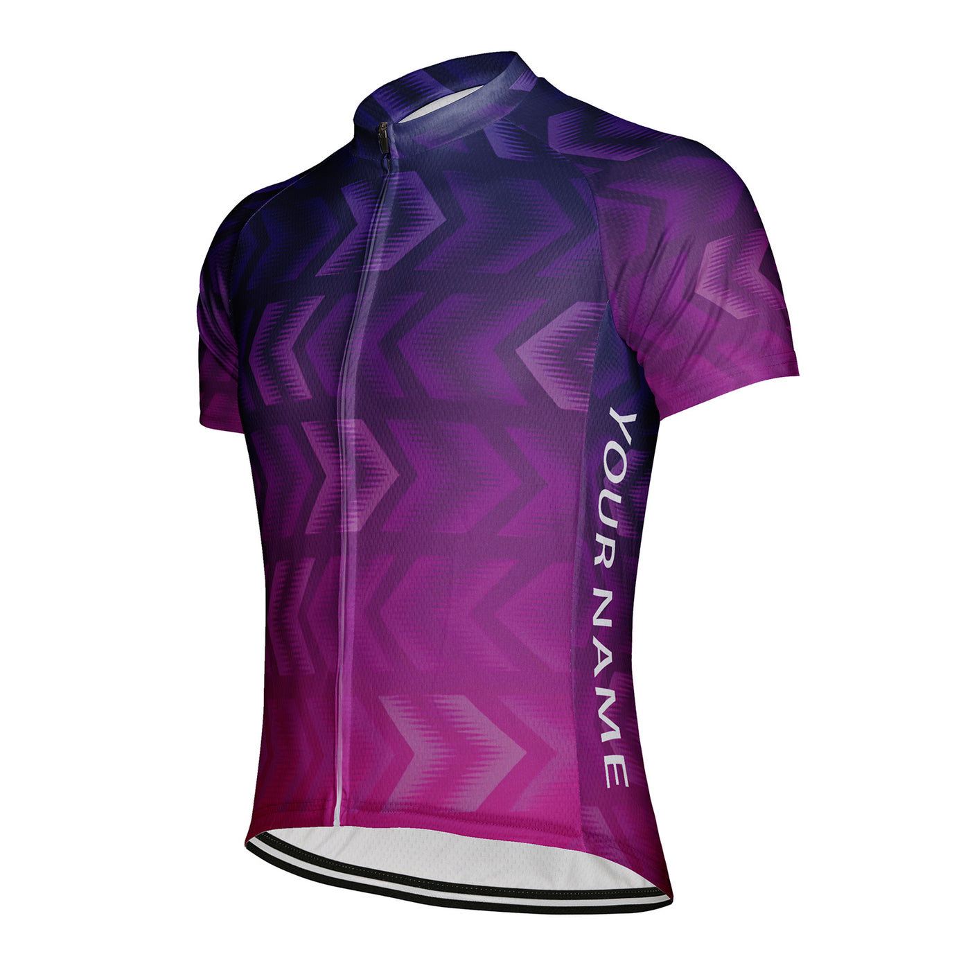 Customized Purple Pink Arrow Gradient Men's Cycling Jersey Short Sleeve