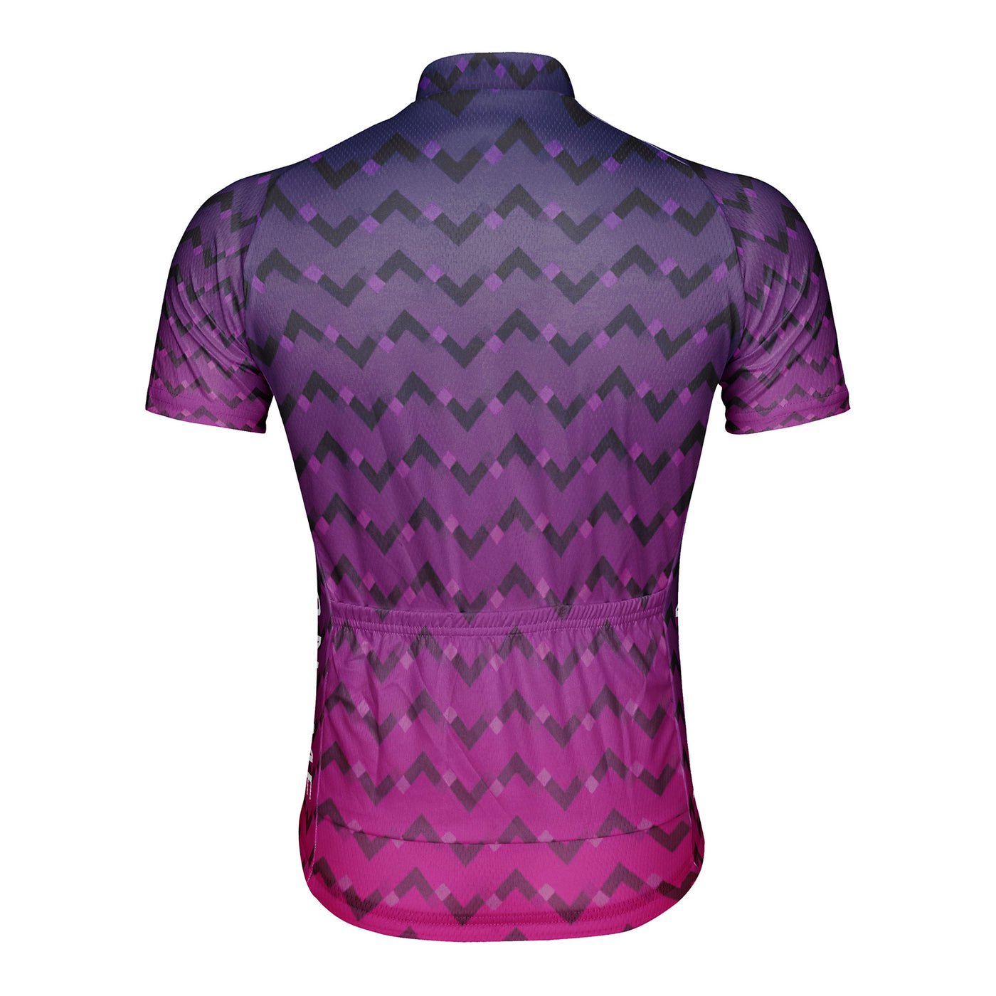 Customized Purple Pink Gradient Wavy Line Men's Cycling Jersey Short Sleeve