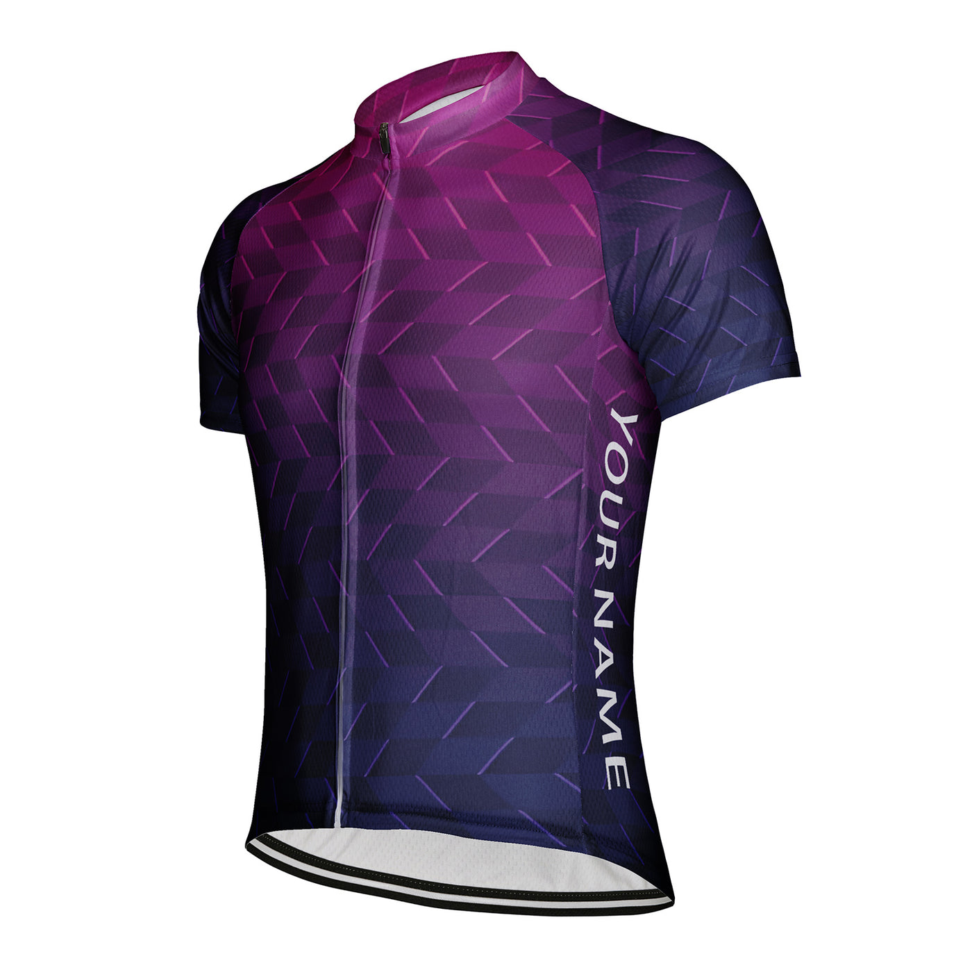 Customized Ziling Geometric Solid Men's Cycling Jersey Short Sleeve