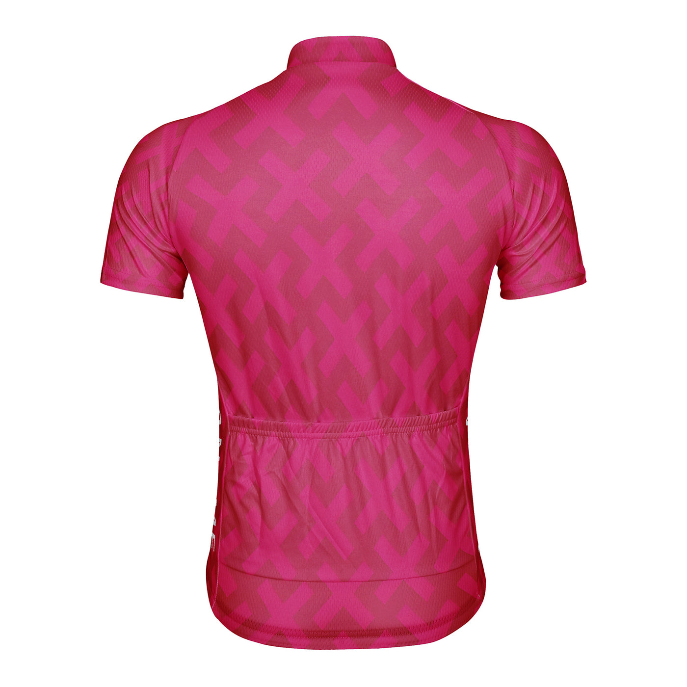 Customized Red Cross Grid Pattern Men's Cycling Jersey Short Sleeve