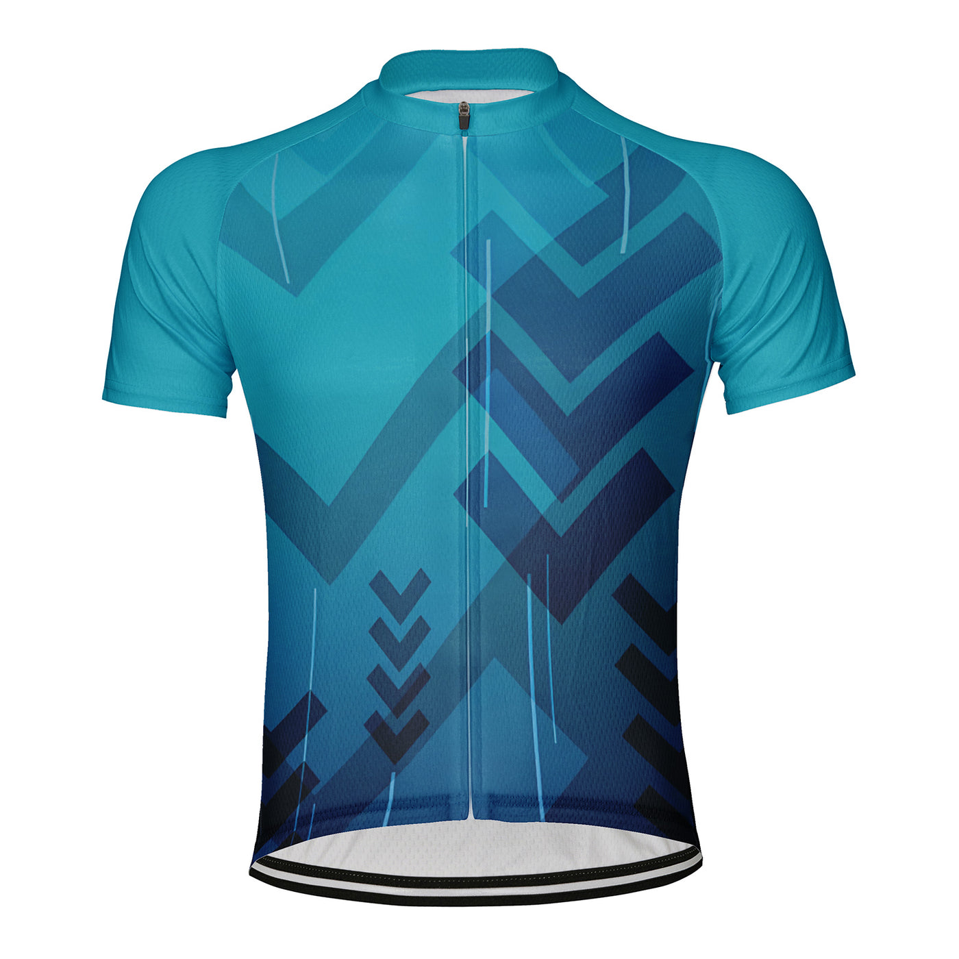 Customized Red Cross Grid Pattern Men's Cycling Jersey Short Sleeve