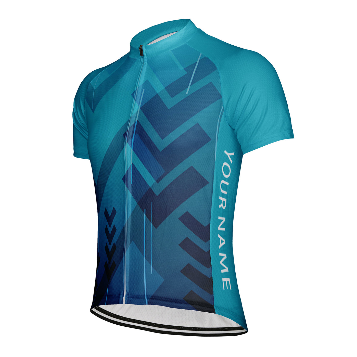 Customized Red Cross Grid Pattern Men's Cycling Jersey Short Sleeve