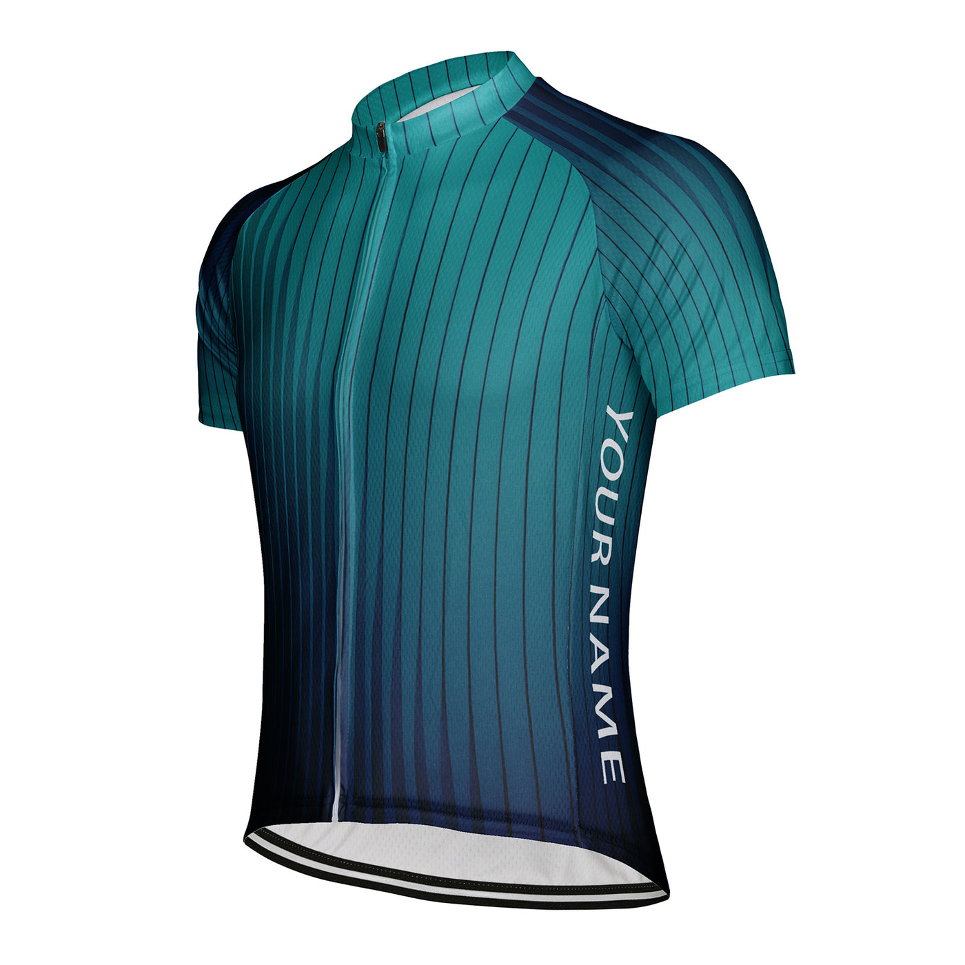 Customized Gradient Green Men's Cycling Jersey Short Sleeve