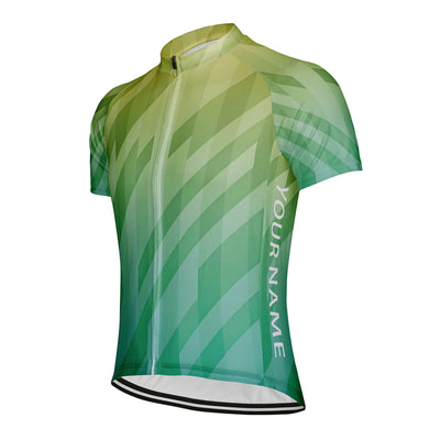 Customized Yellow green gradient Men's Cycling Jersey Short Sleeve