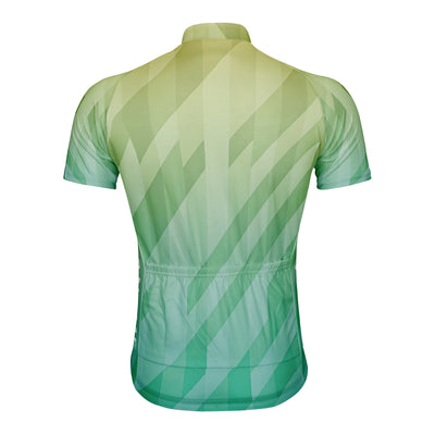 Customized Yellow green gradient Men's Cycling Jersey Short Sleeve
