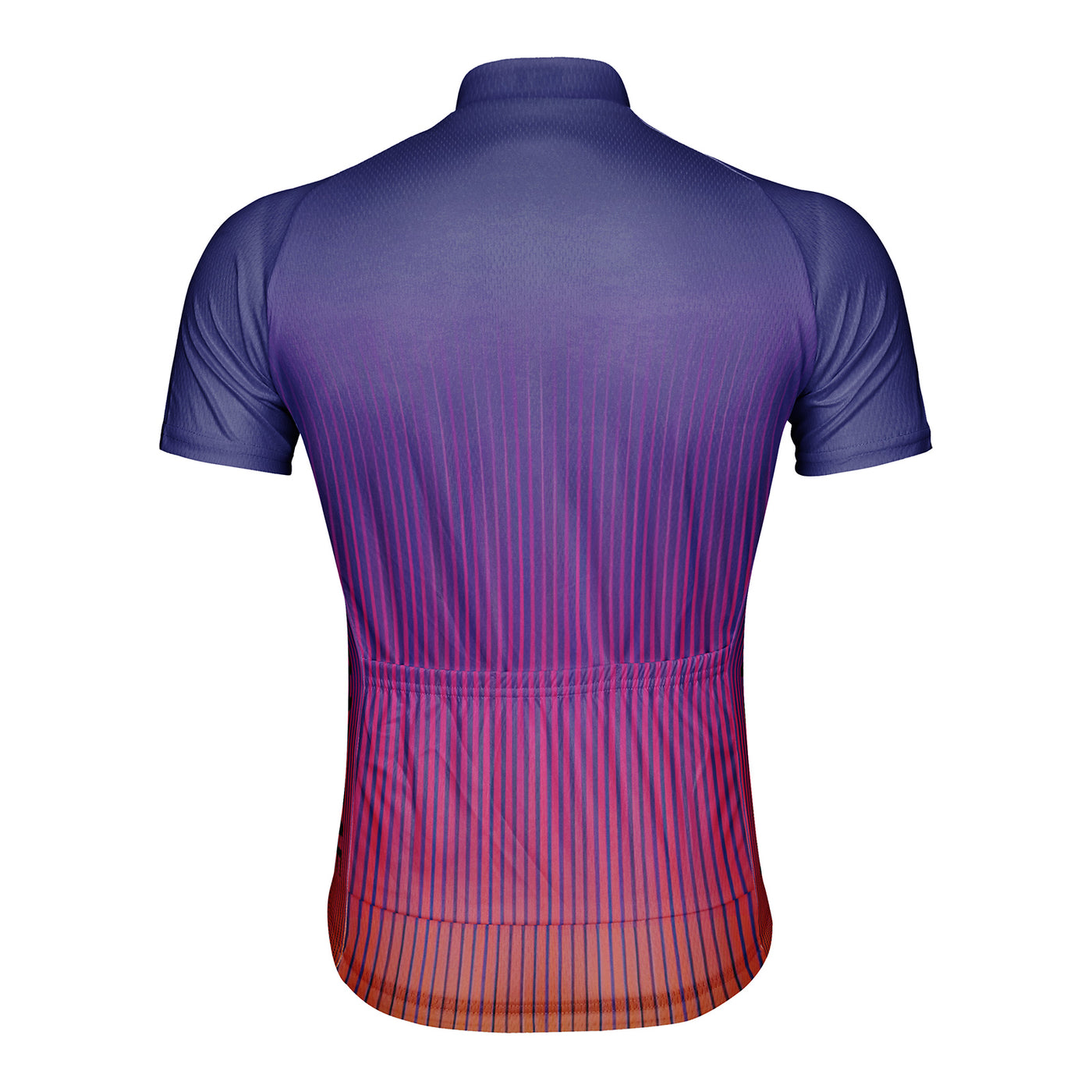 Customized Purple Red Gradient Lines Men's Cycling Jersey Short Sleeve