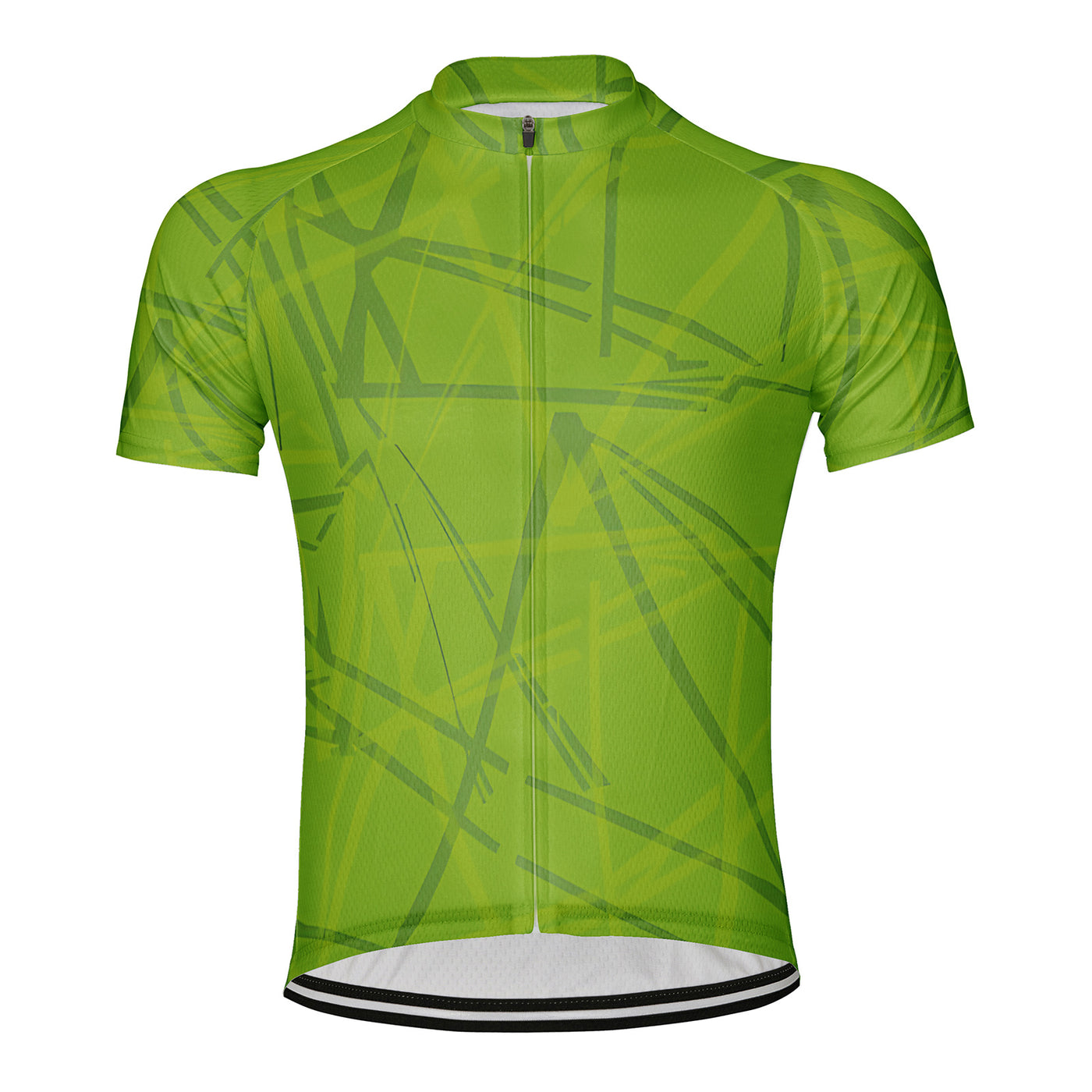 Customized Interwoven Green Lines Men's Cycling Jersey Short Sleeve