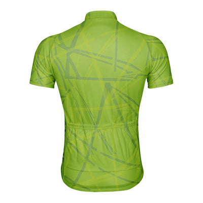 Customized Interwoven Green Lines Men's Cycling Jersey Short Sleeve