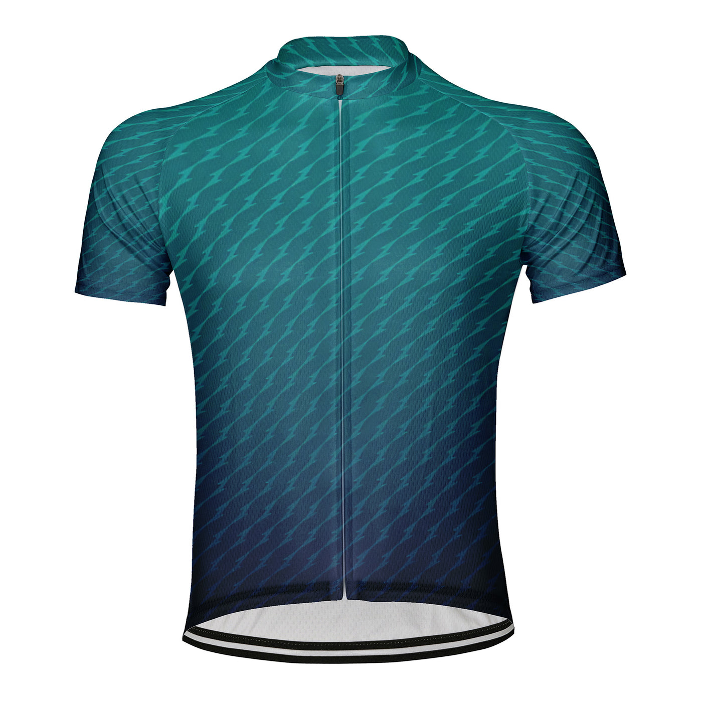 Customized Green Gradient Men's Cycling Jersey Short Sleeve