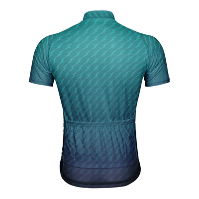 Customized Green Gradient Men's Cycling Jersey Short Sleeve