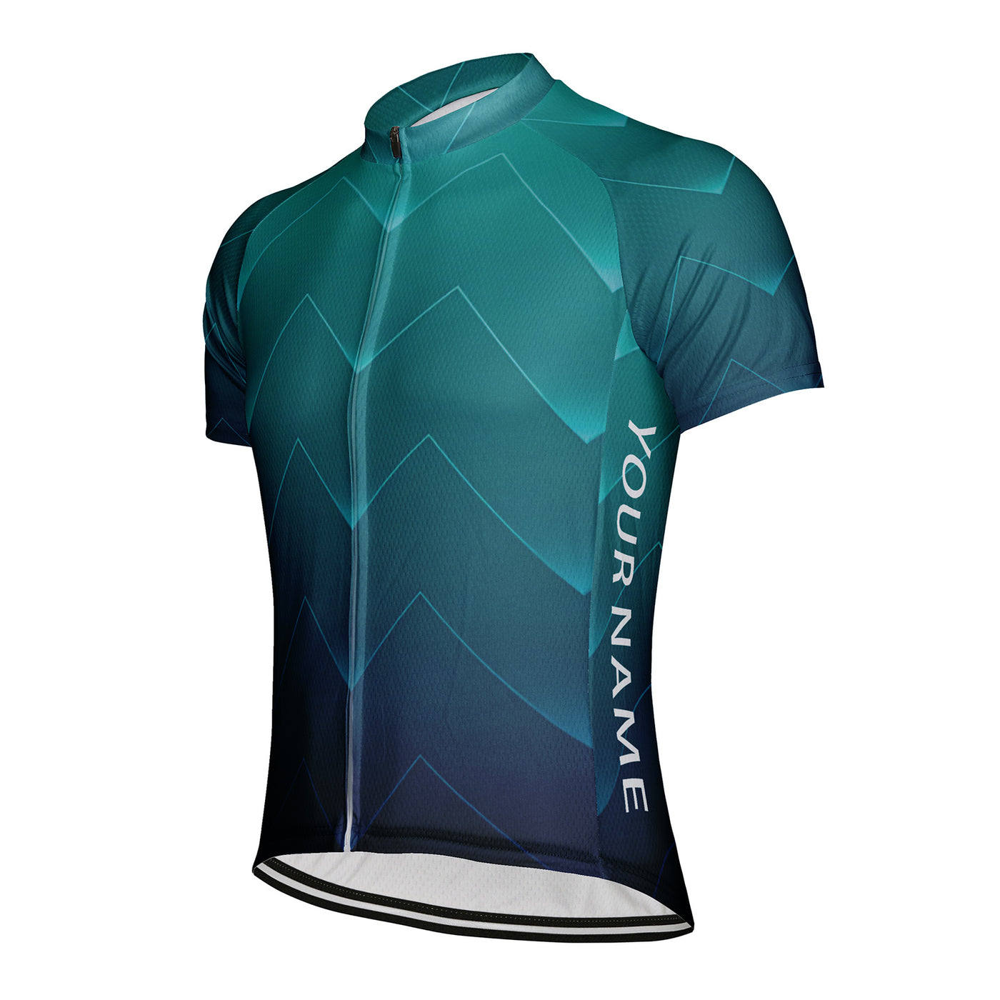 Customized Green Electrocardiogram Men's Cycling Jersey Short Sleeve