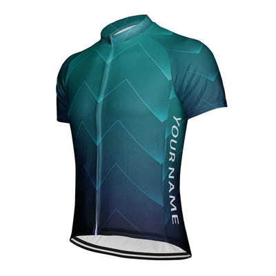 Customized Green Electrocardiogram Men's Cycling Jersey Short Sleeve