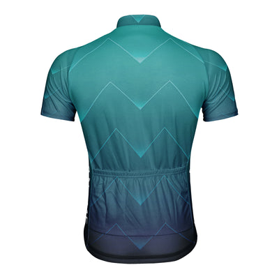 Customized Green Electrocardiogram Men's Cycling Jersey Short Sleeve