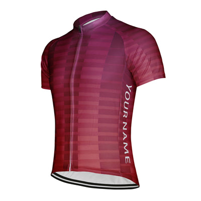 Customized Red Rhyme And Overlapping Shadows Men's Cycling Jersey Short Sleeve