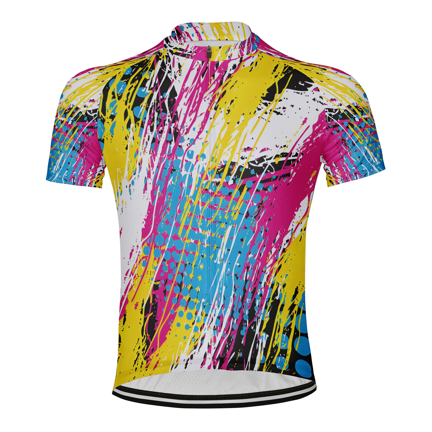 Customized Neon Splashed Ink Men's Cycling Jersey Short Sleeve