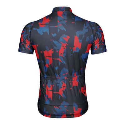 Customized Red And Blue Mist Men's Cycling Jersey Short Sleeve