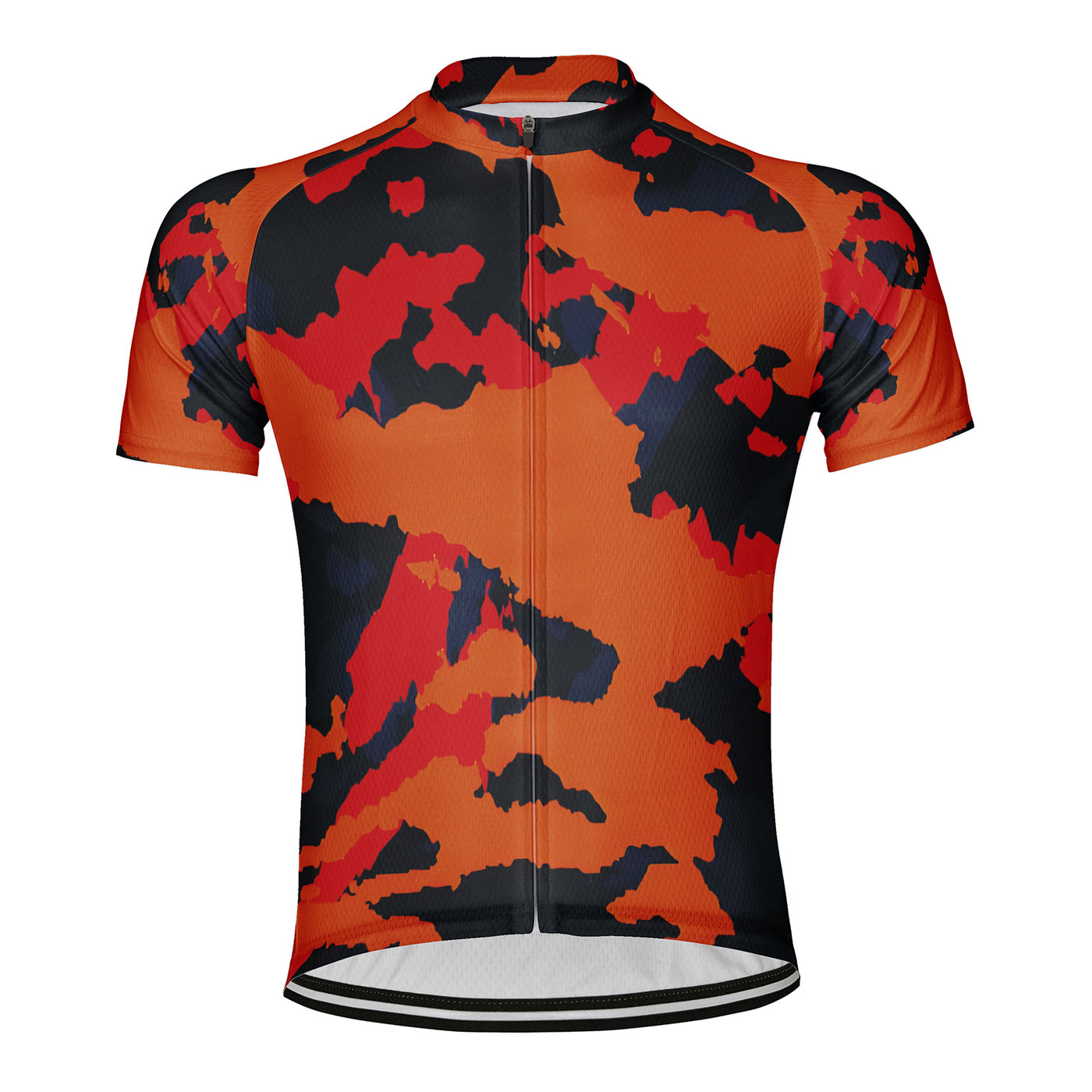 Customized Orange and Black Shards Men's Cycling Jersey Short Sleeve