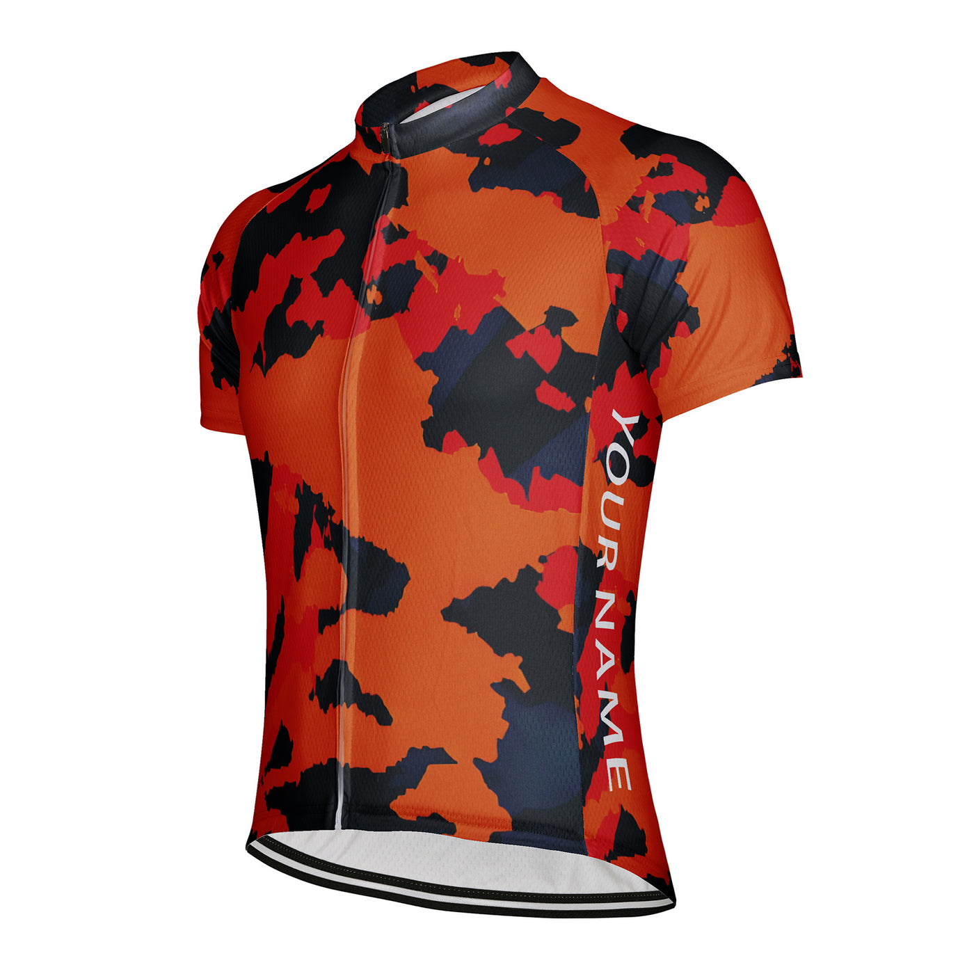Customized Orange and Black Shards Men's Cycling Jersey Short Sleeve