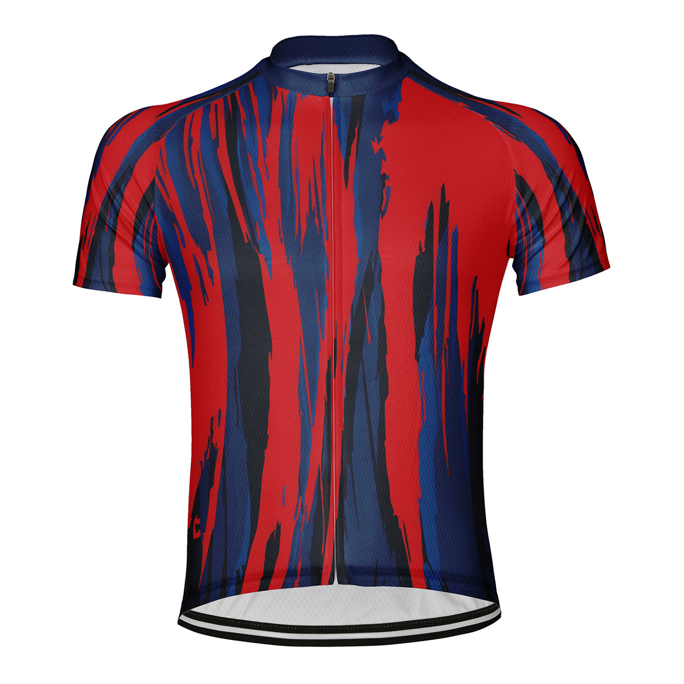 Customized Red And Blue Cracks Men's Cycling Jersey Short Sleeve