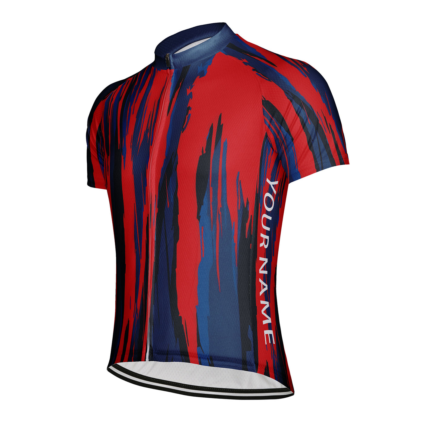 Customized Red And Blue Cracks Men's Cycling Jersey Short Sleeve