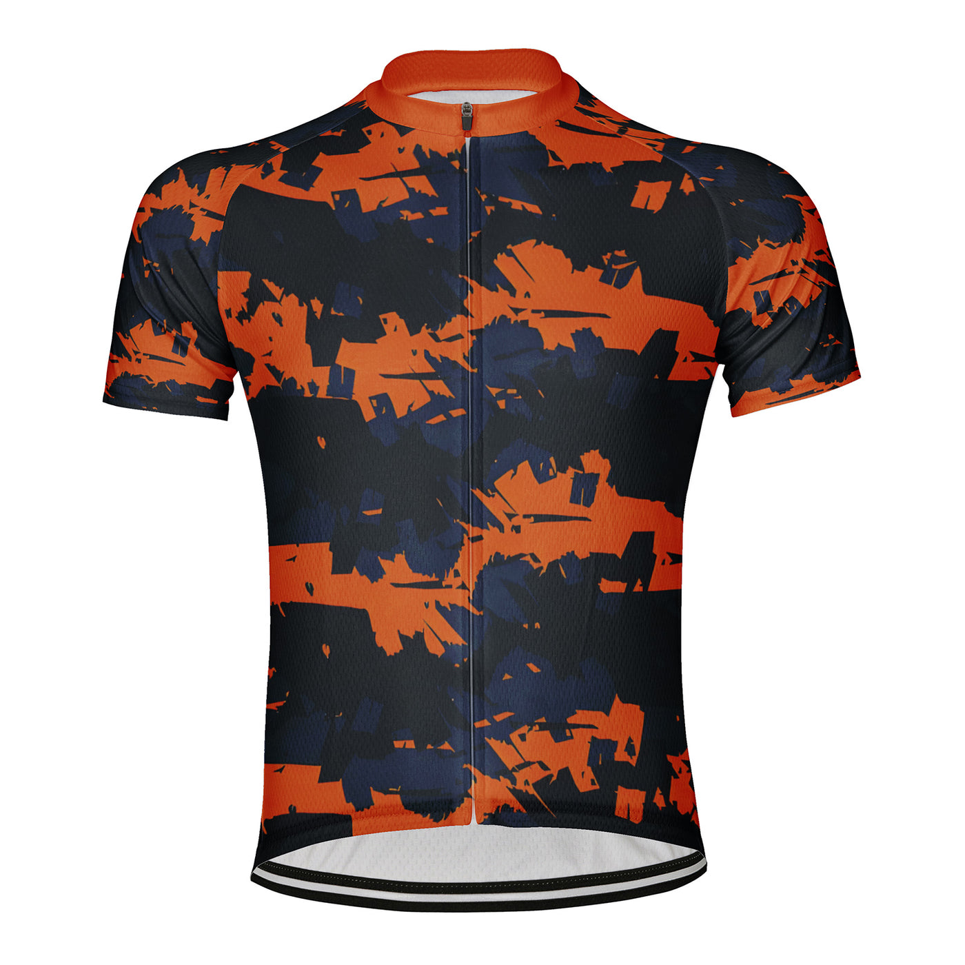 Customized Orange Camouflage Men's Cycling Jersey Short Sleeve