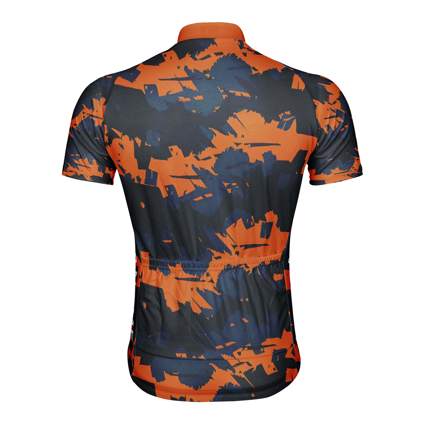 Customized Orange Camouflage Men's Cycling Jersey Short Sleeve