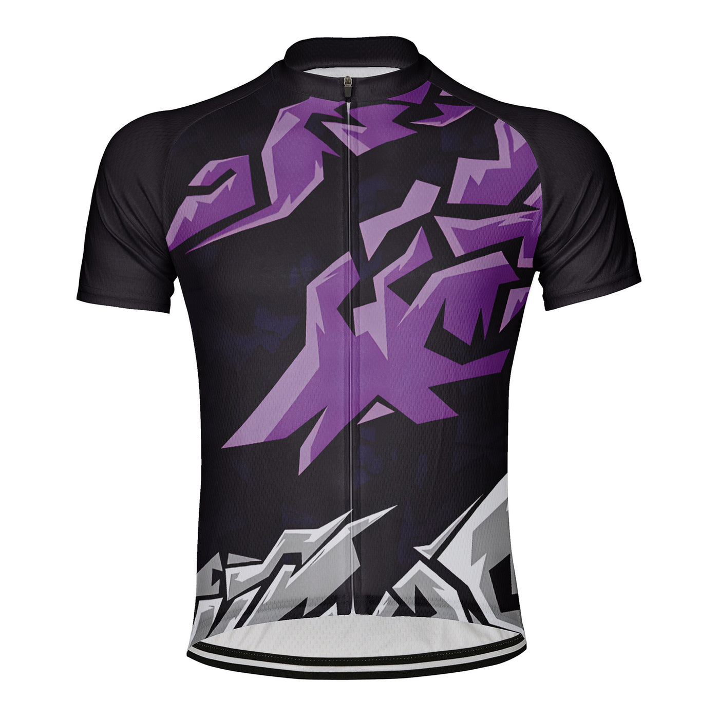 Customized Purple Grey Breaking Edge Men's Cycling Jersey Short Sleeve