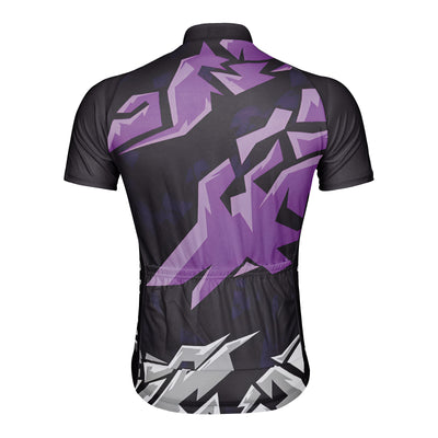 Customized Purple Grey Breaking Edge Men's Cycling Jersey Short Sleeve