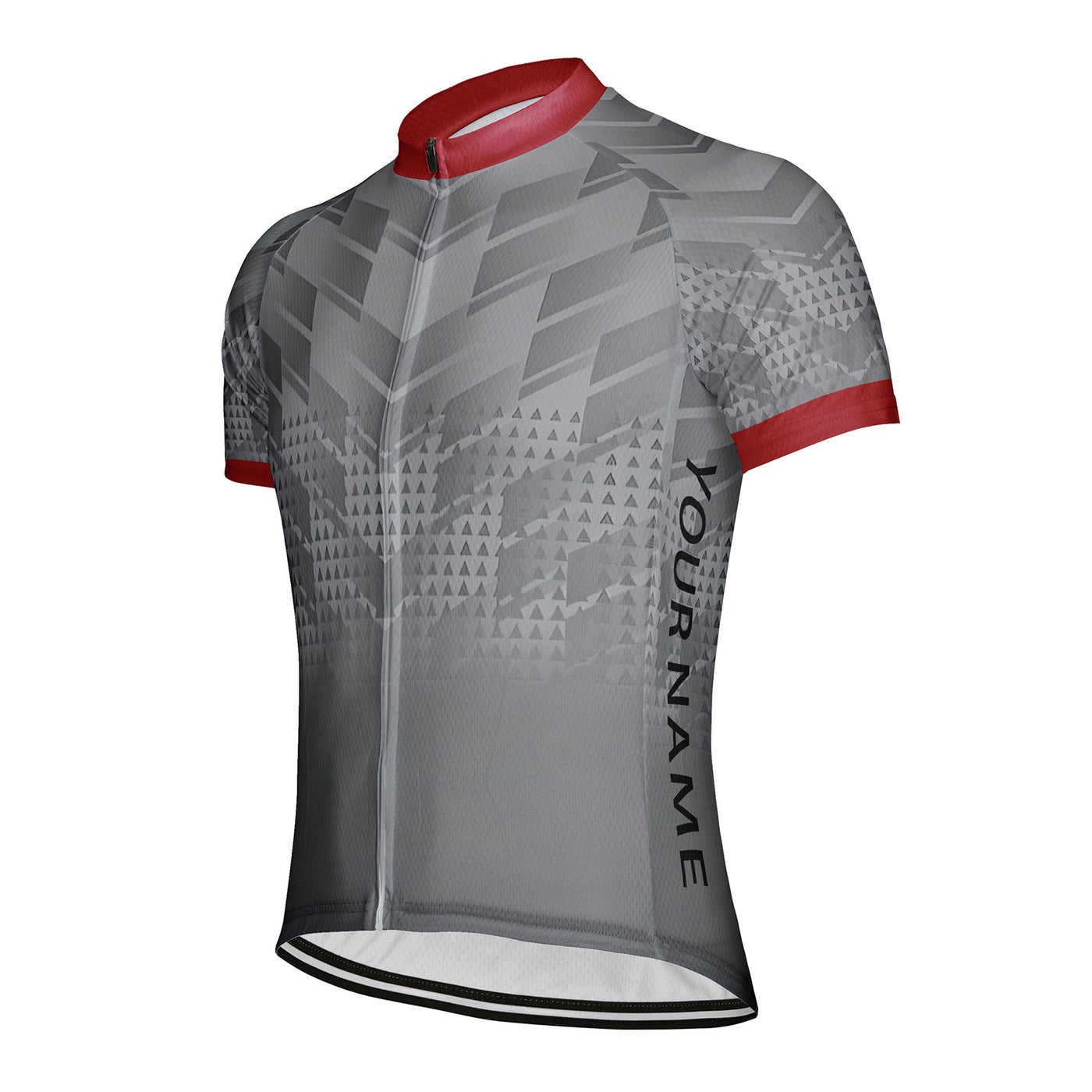 Customized Gradient Gray Men's Cycling Jersey Short Sleeve