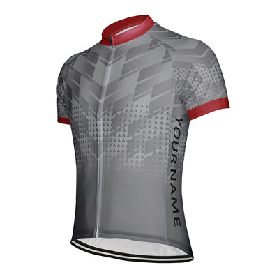 Customized Gradient Gray Men's Cycling Jersey Short Sleeve