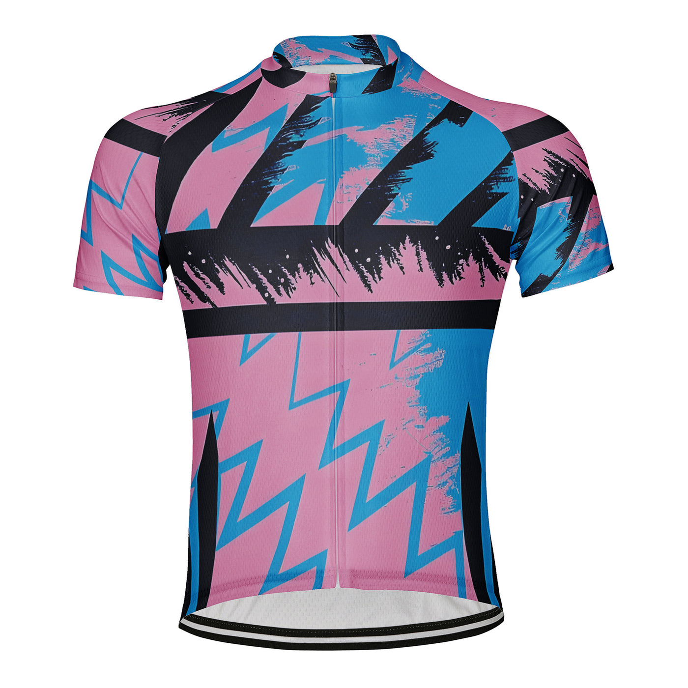 Customized Color-Blocking Zigzag·Retro Wave Men's Cycling Jersey Short Sleeve
